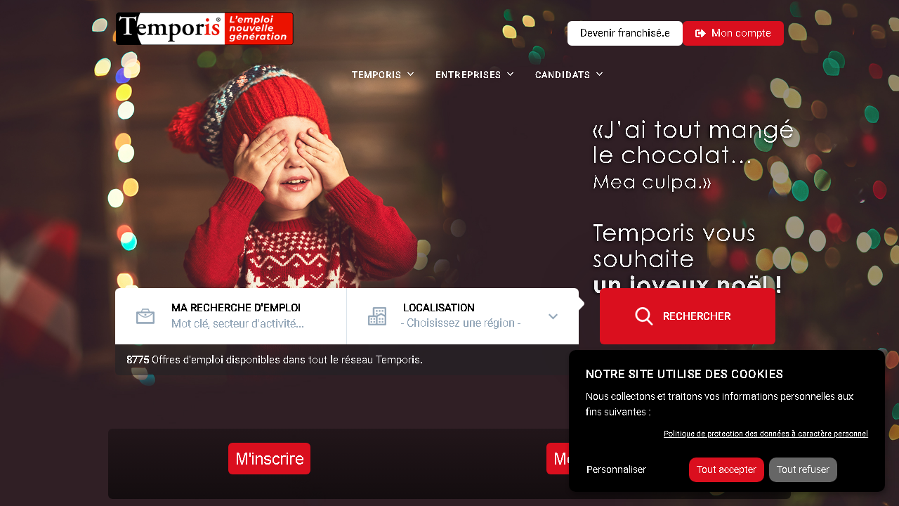 Capture d'écran de http://www.temporis-franchise.fr/ 